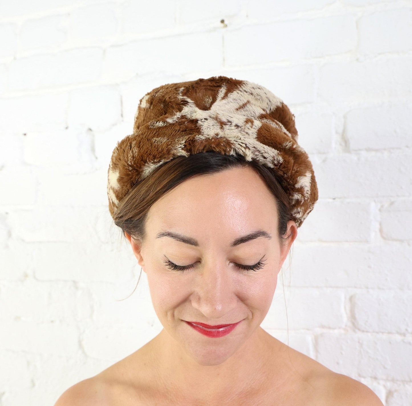 1960s Brown Faux Fur Bucket Hat