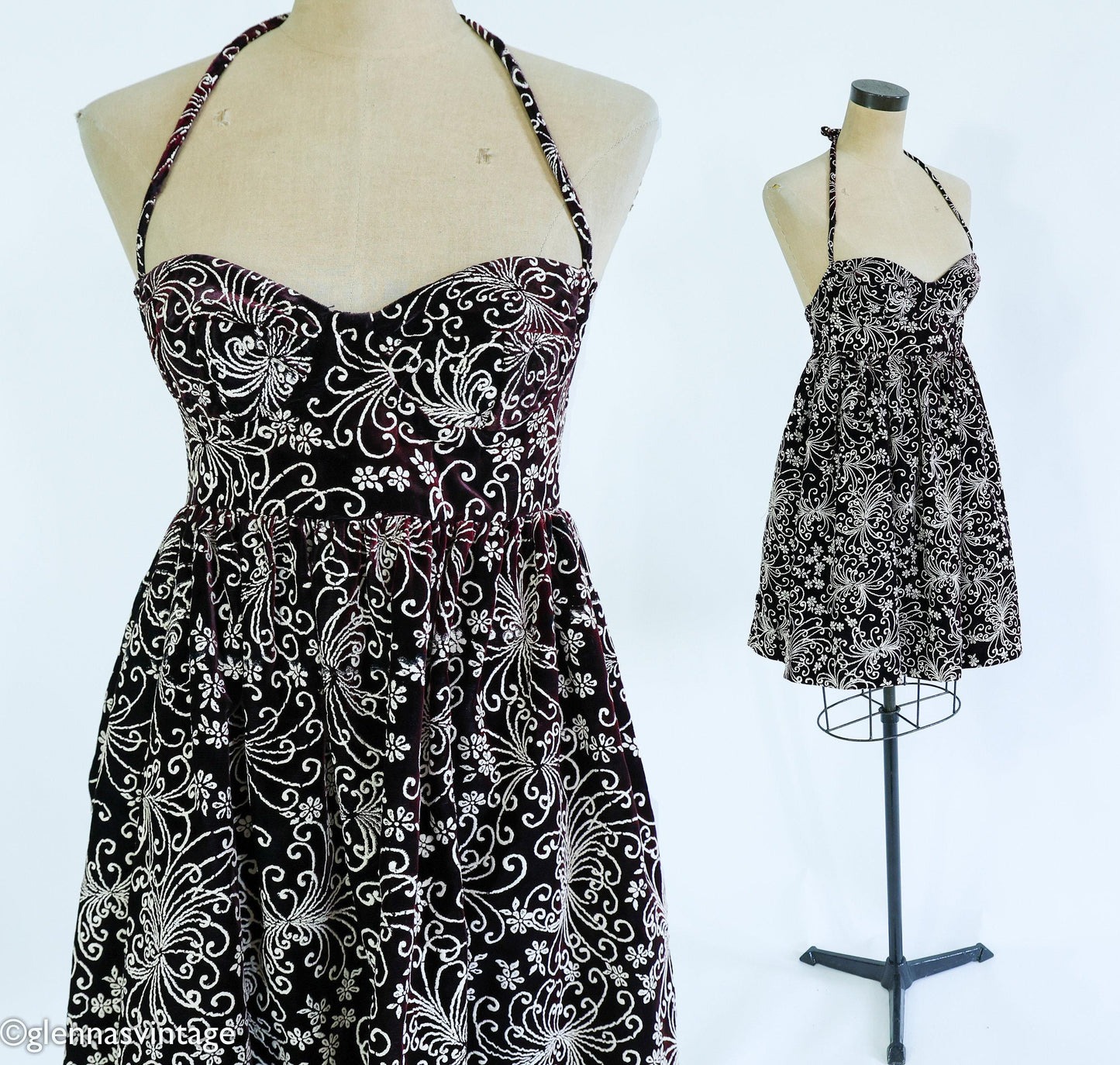 1990s Black Print Mini Dress | Betsey Johnson, Small