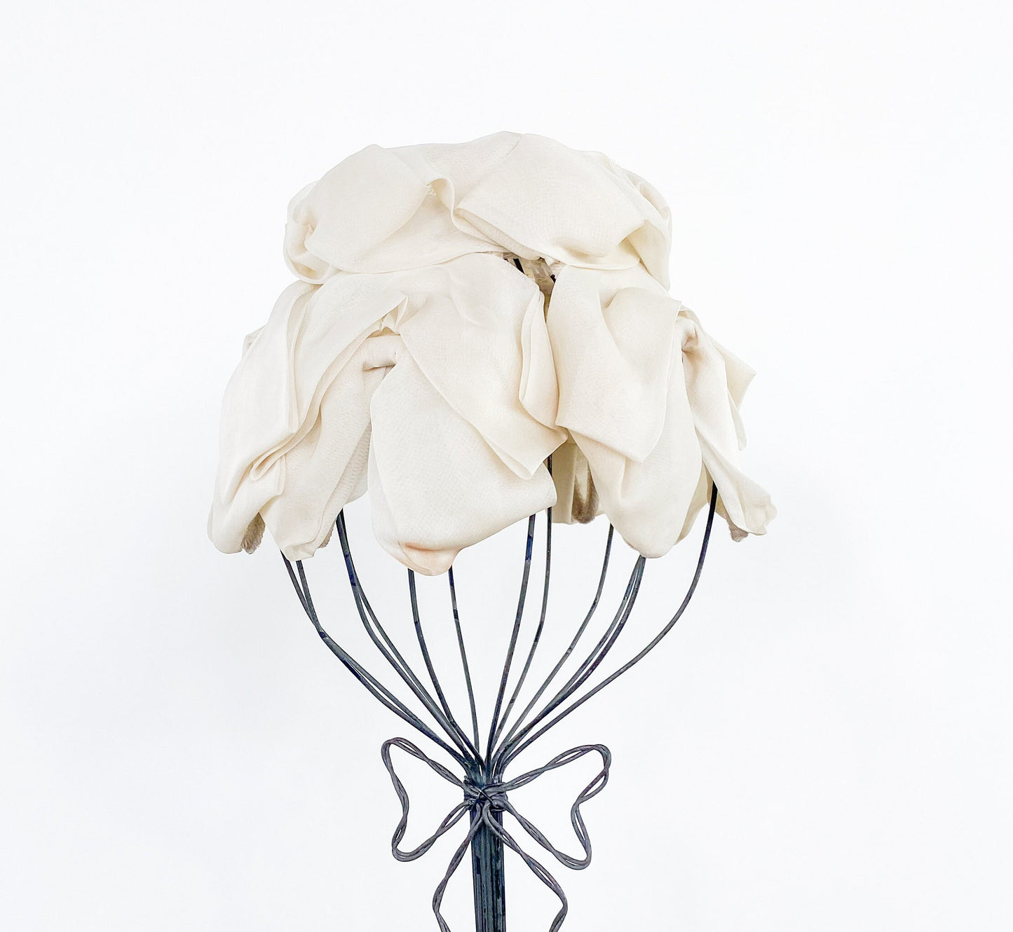 1960s Beige Chiffon Petals Hat