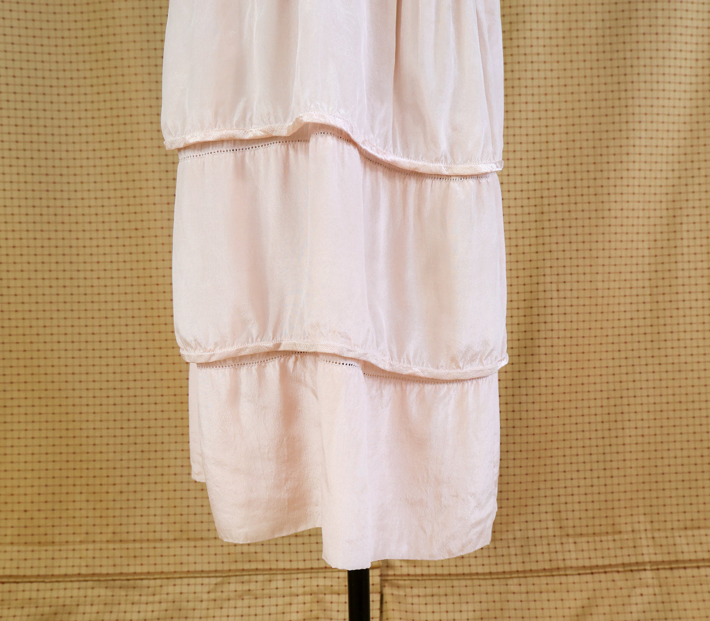 1910s Pink Tissue Silk Blouse, Skirt, & Belt Dress Set