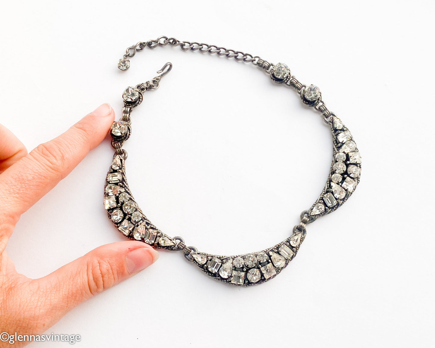 1940s Rhinestone Evening Necklace | Rhinestone Choker