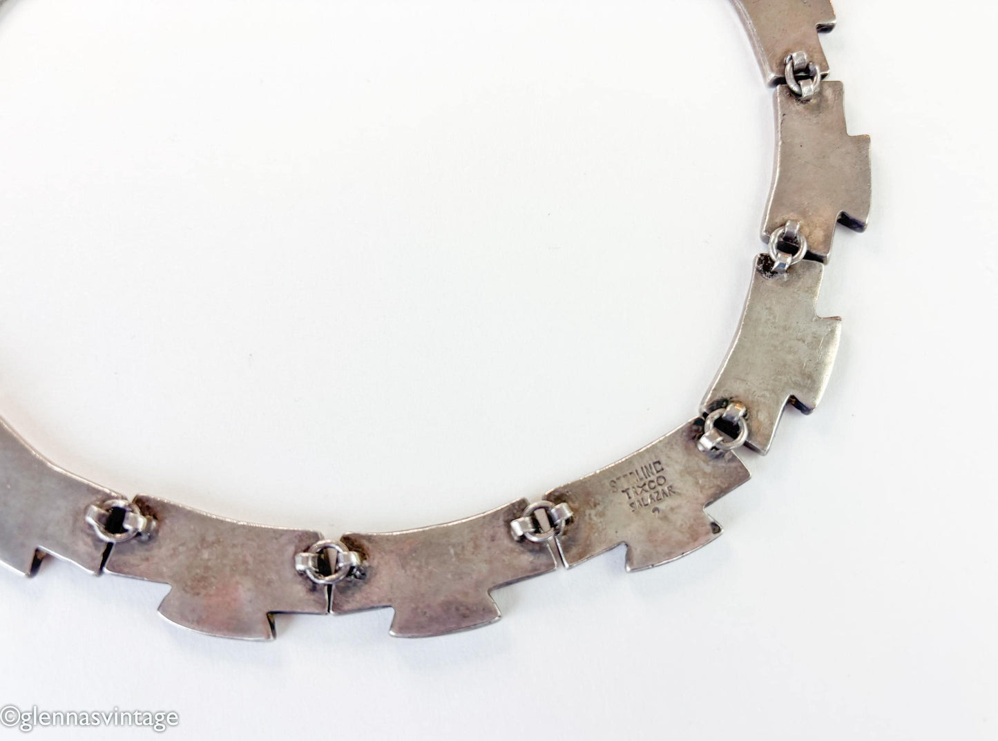 1950s Salazar Sterling Silver Abalone Collar Necklace, Mexico