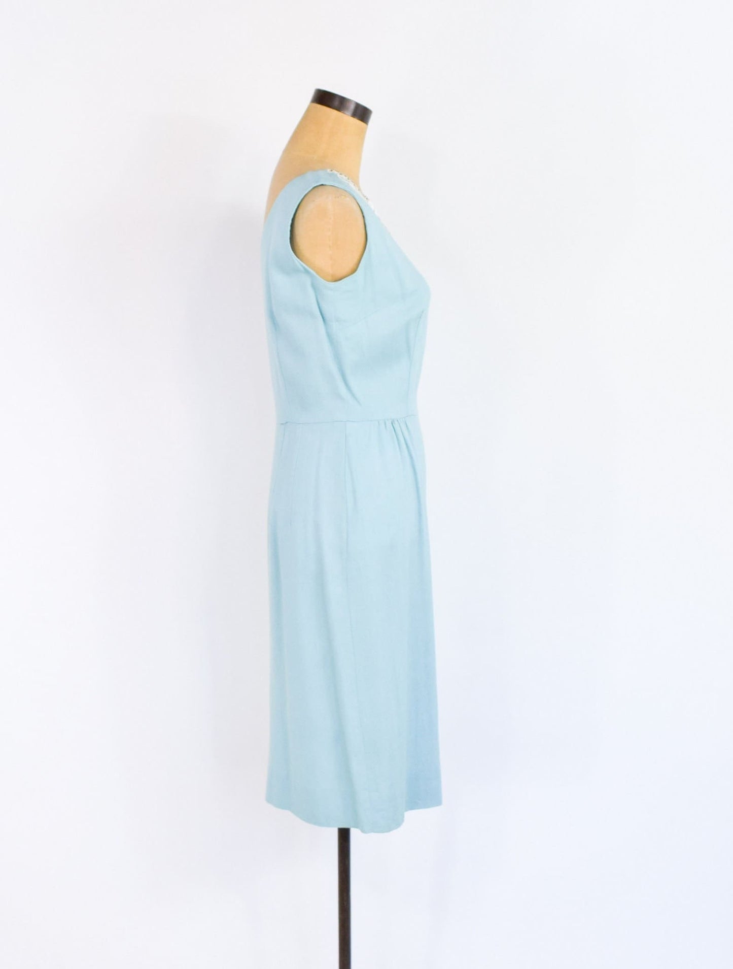 1950s Turquoise Sheath Dress & Beaded Jacket Set