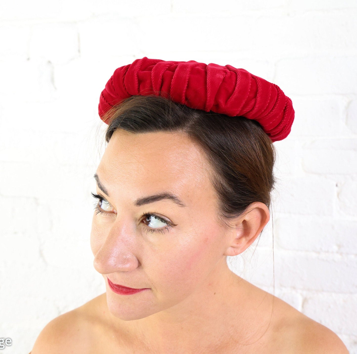 1950s Red Velvet Beret
