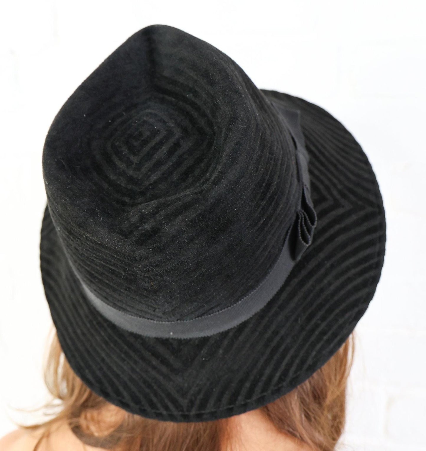 1960s Black Velvet Bucket Hat