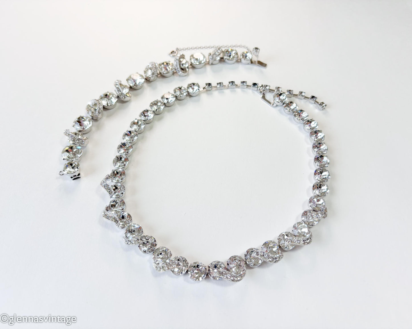 1950s Eisenberg Pavé Rhinestone Necklace & Bracelet Set