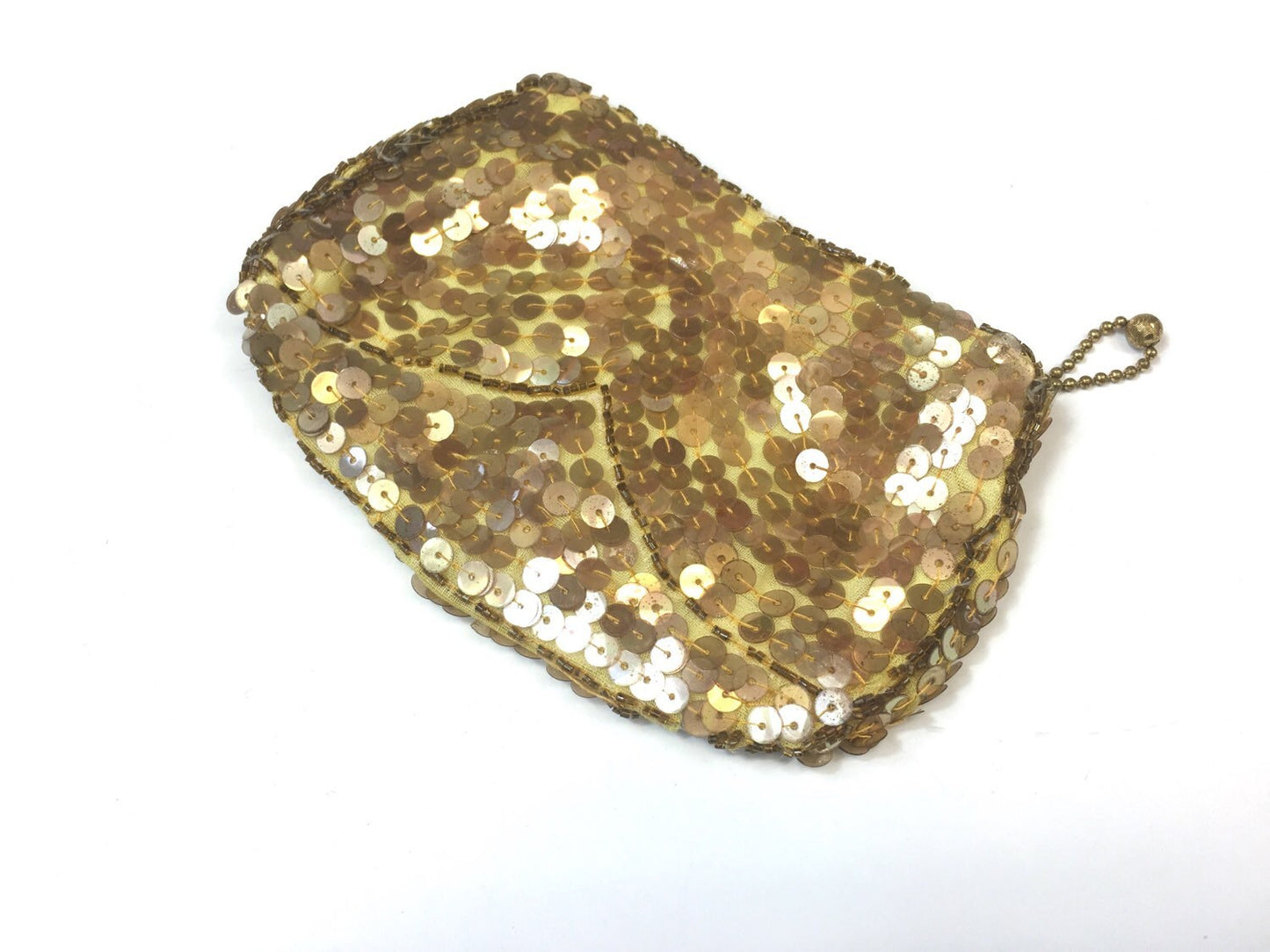 1930s Gold Sequin Clutch | 30s Gold Sequin Purse | Art Deco