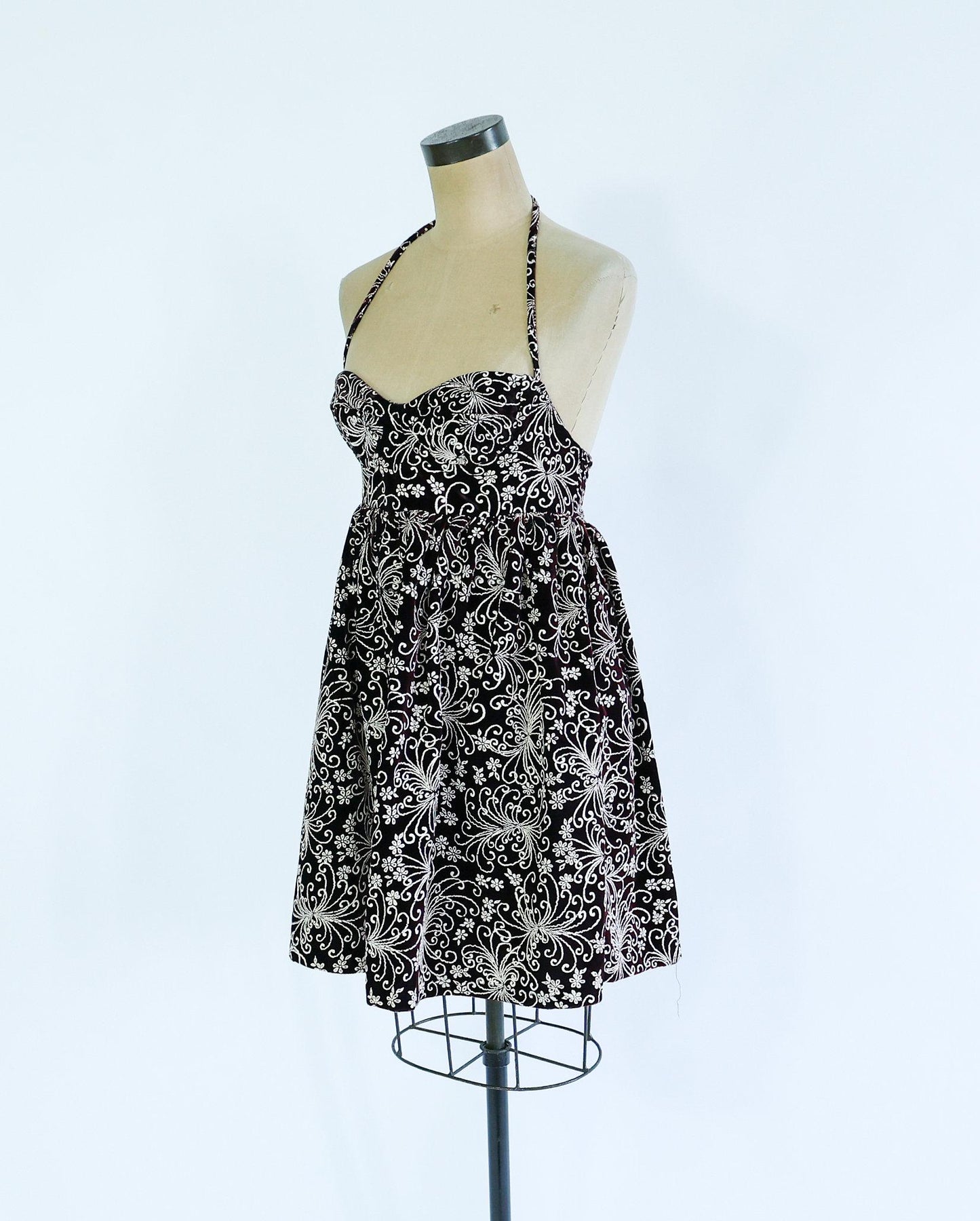 1990s Black Print Mini Dress | Betsey Johnson, Small