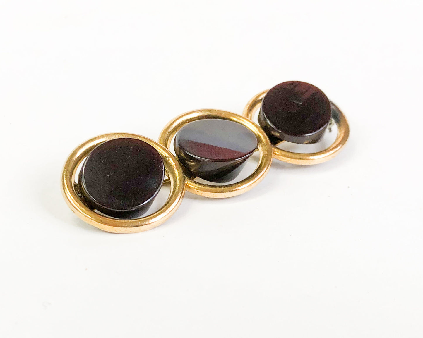 1940s Bakelite Bar Brooch | Brown Bakelite Pin