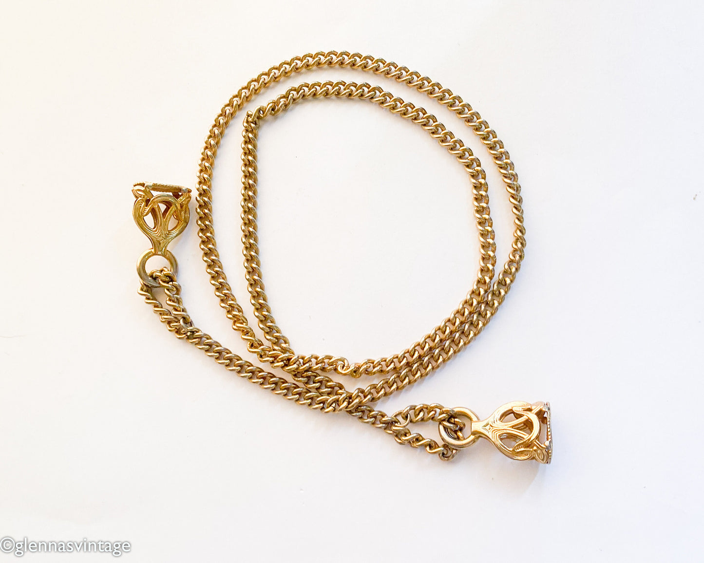 1950s Gold Metal Lariat Necklace & Bracelet Set