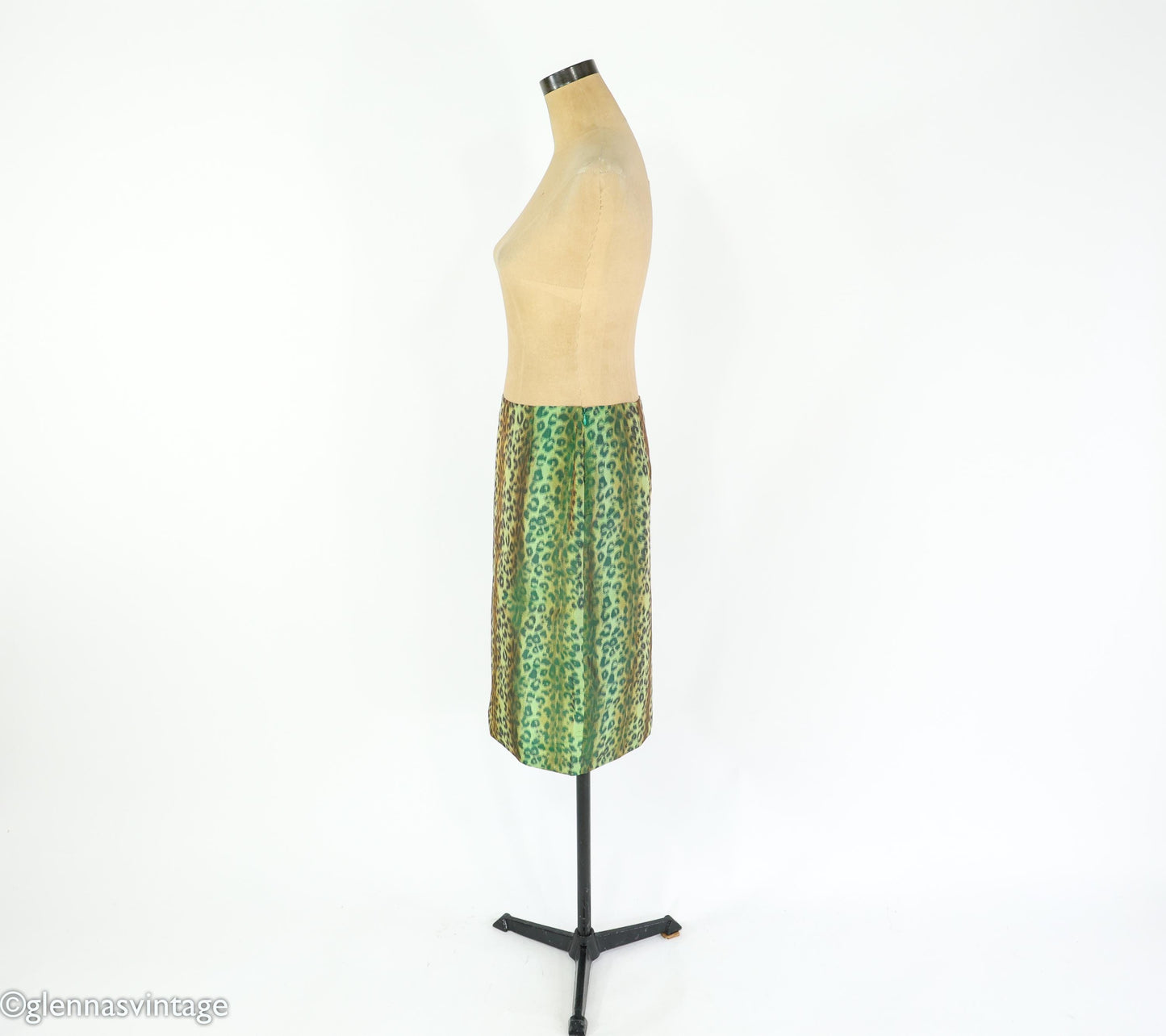 1990s Green Animal Print Skirt | Green Pencil Skirt, Medium
