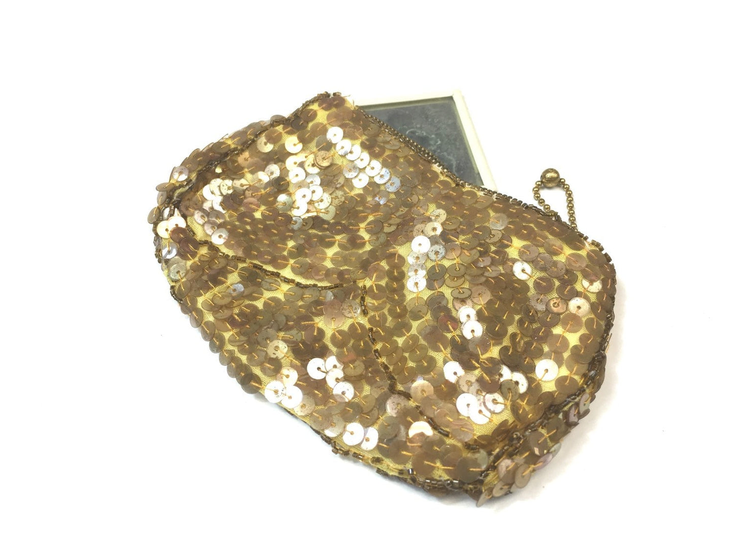 1930s Gold Sequin Clutch | 30s Gold Sequin Purse | Art Deco