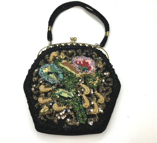 1960s Beaded Needlepoint Handbag | Caron of Houston Evening Bag