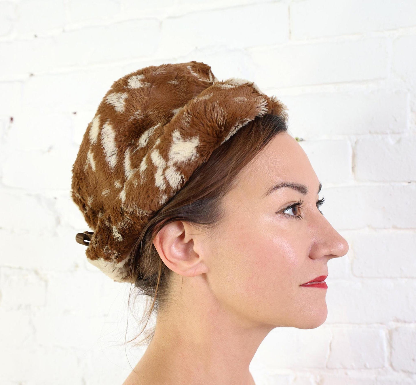 1960s Brown Faux Fur Bucket Hat