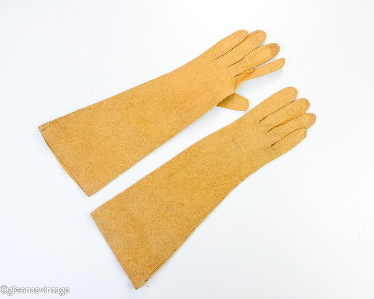 1950s Gold Suede Leather Gloves