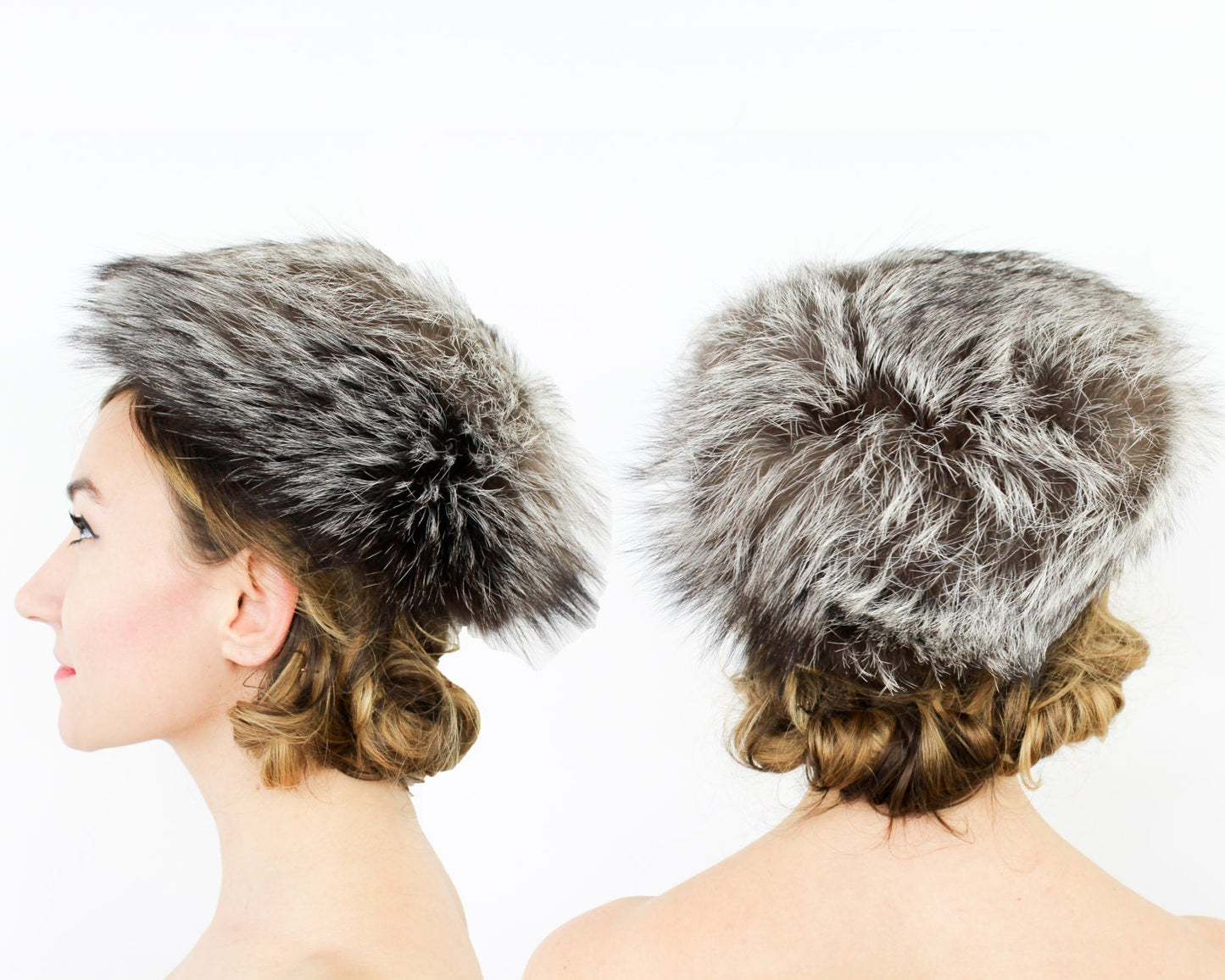 1950s Grey Raccoon Fur Hat