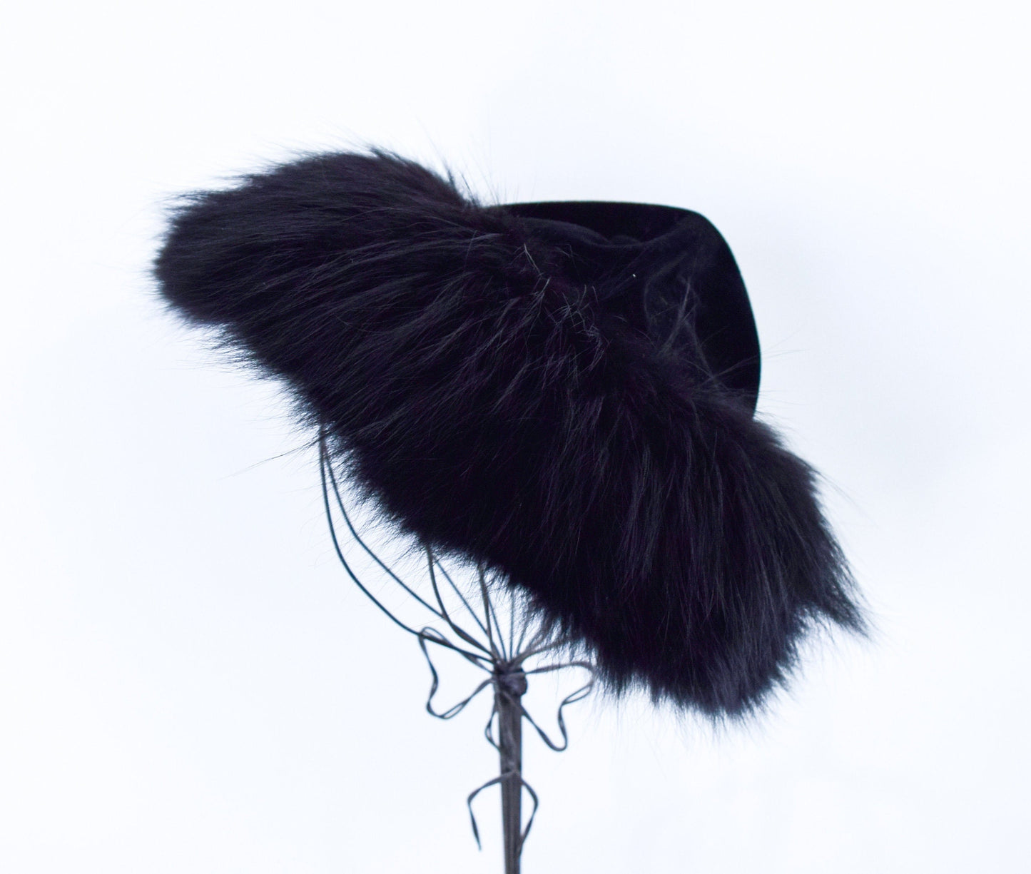 1940s Black Wool Velour Hat, Made in France