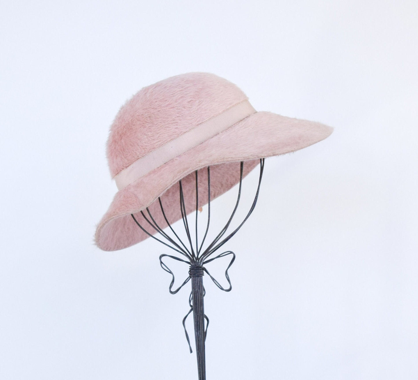 1950s Vintage Pink Mohair Hat by Neiman Marcus