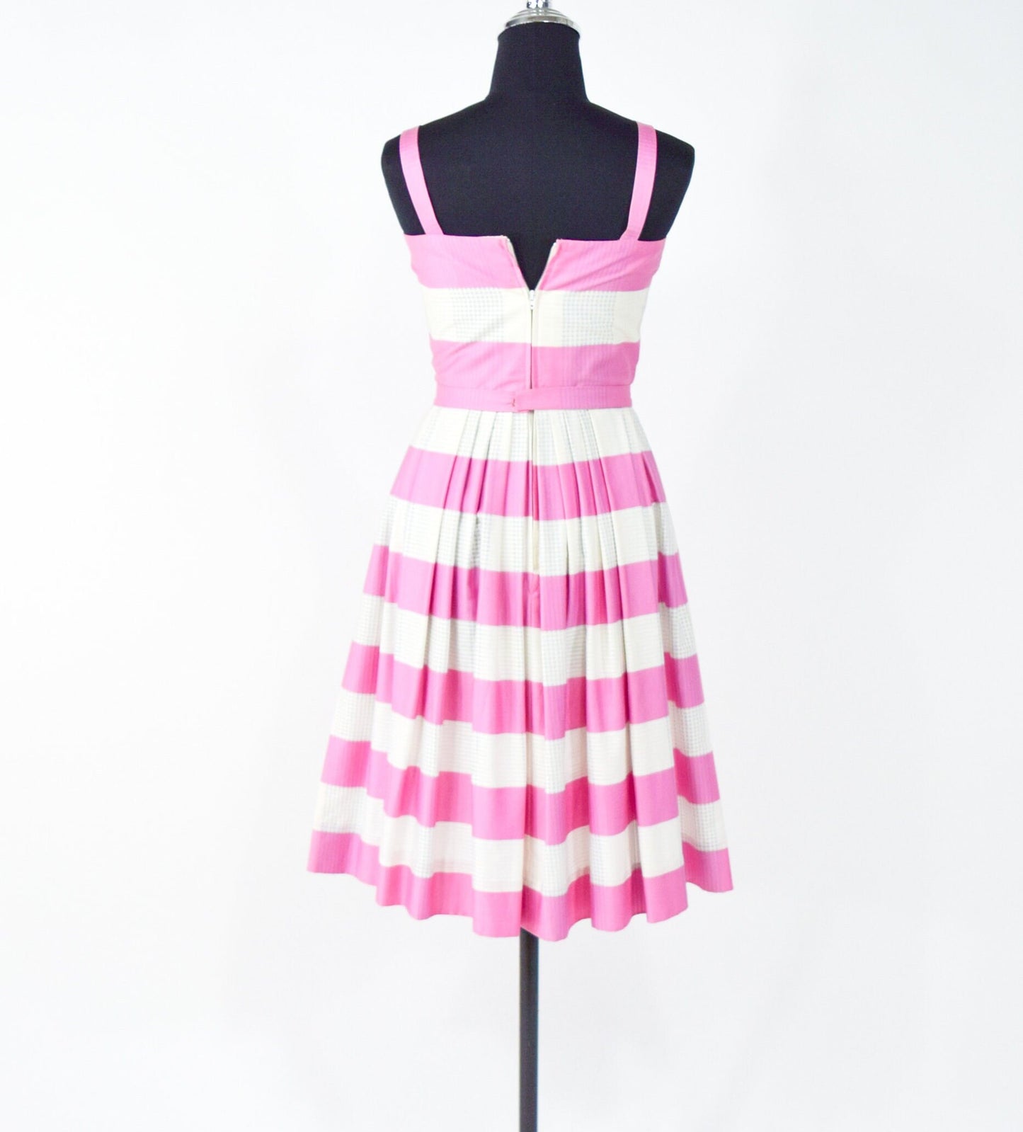 1950s Pink Stripe Sundress, Extra Small