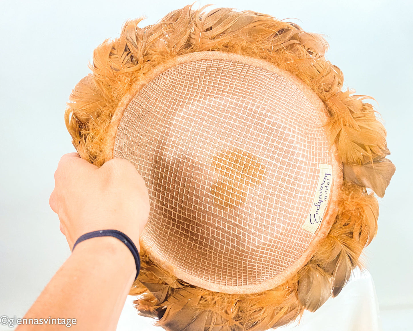 1960s Gold Feather Hat