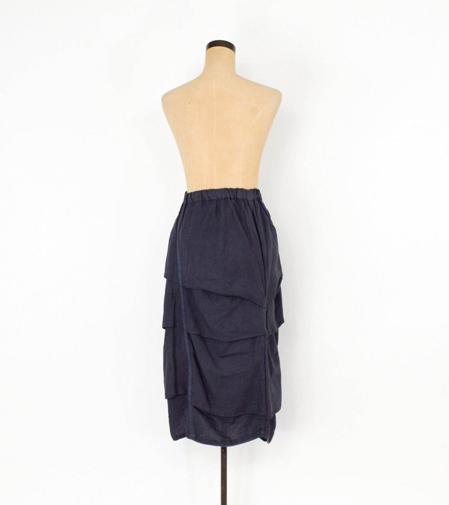 1980s Cynthia Ashby Linen Set | Tiered Skirt & Blouson Top (Medium)