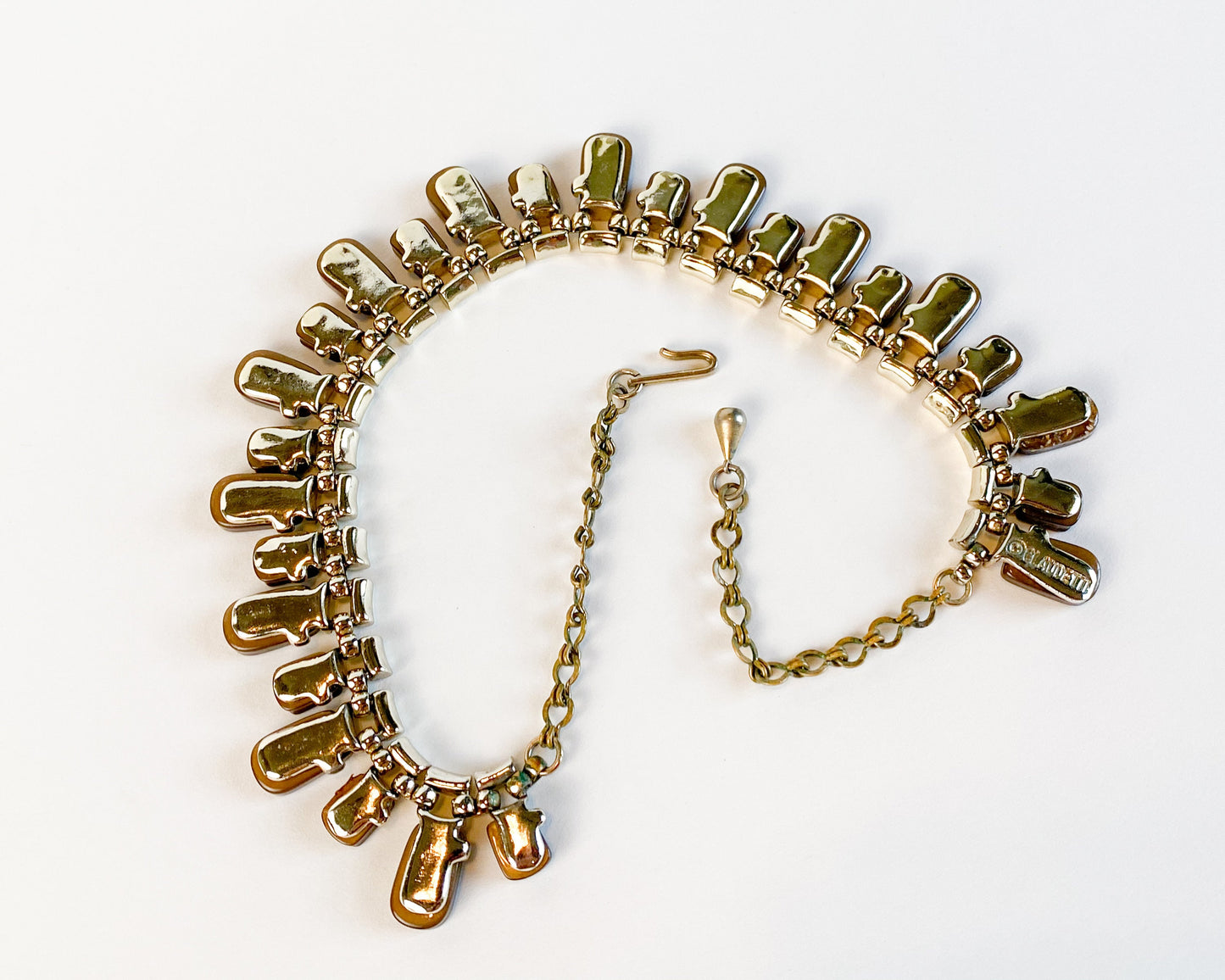1960s Brown Lucite Necklace |  Plastic Choker