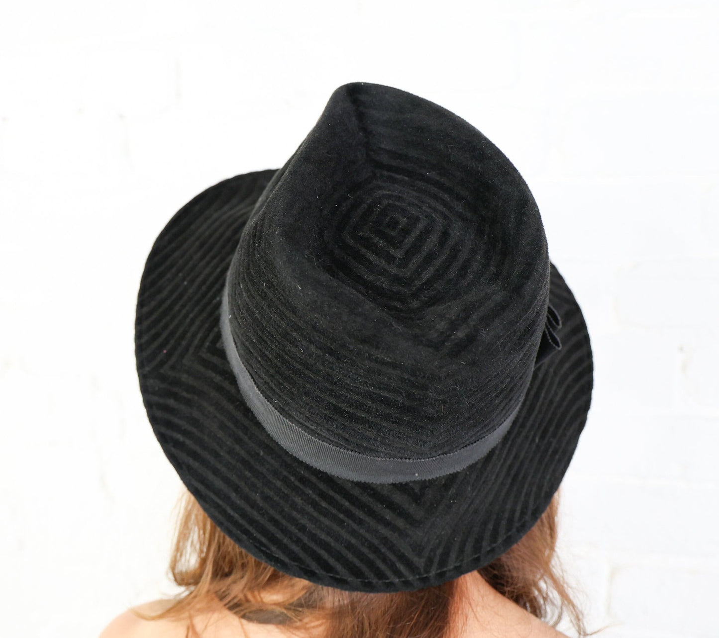 1960s Black Velvet Bucket Hat
