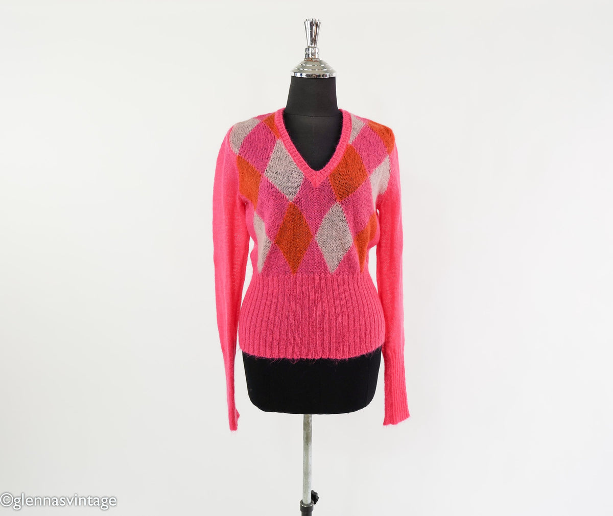 1980s Bright Pink Mohair Sweater, Medium