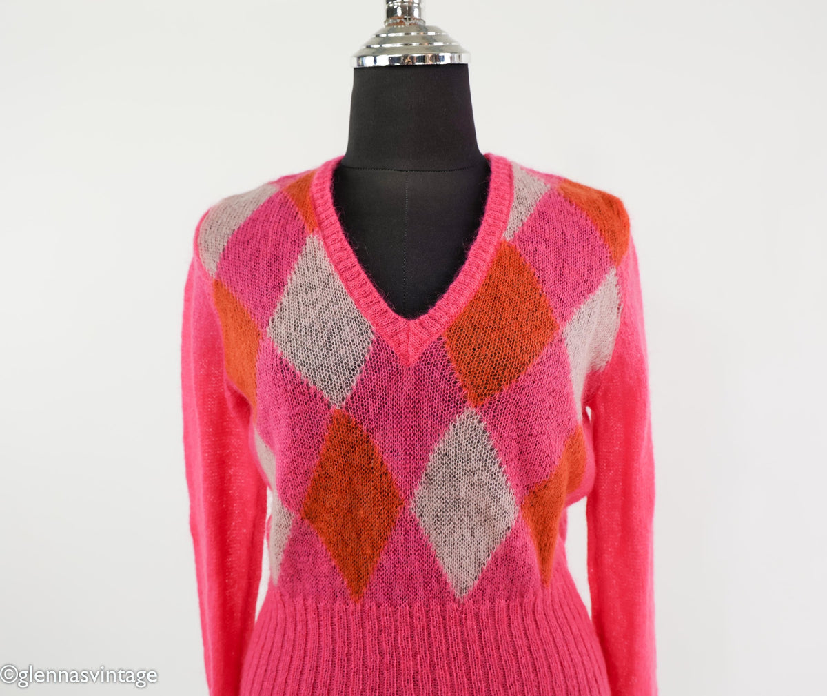 1980s Bright Pink Mohair Sweater, Medium