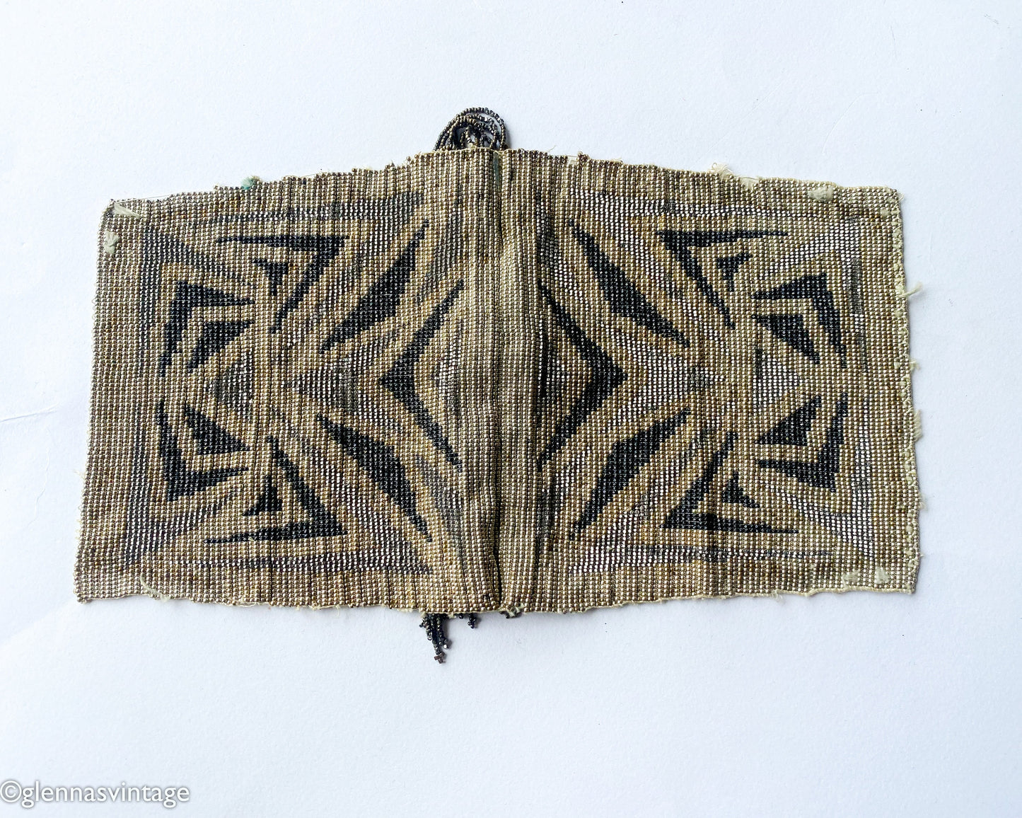 1900s MicroBeaded Evening Bag | 1900s Art Deco Beaded Purse | Unfinished Evening Bag