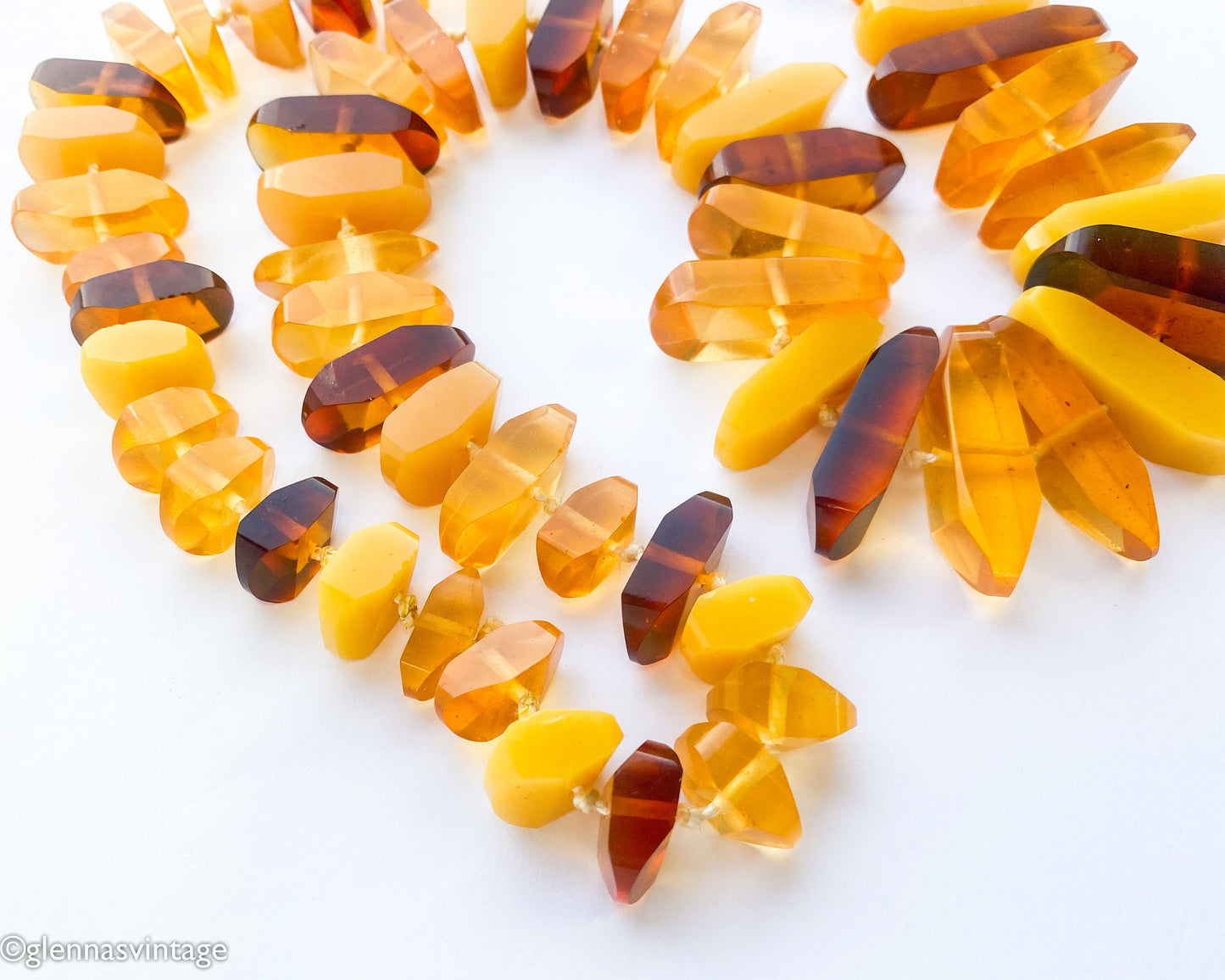 Vintage 1960s Chunky Plastic Necklace | Yellow, Gold & Brown Beads