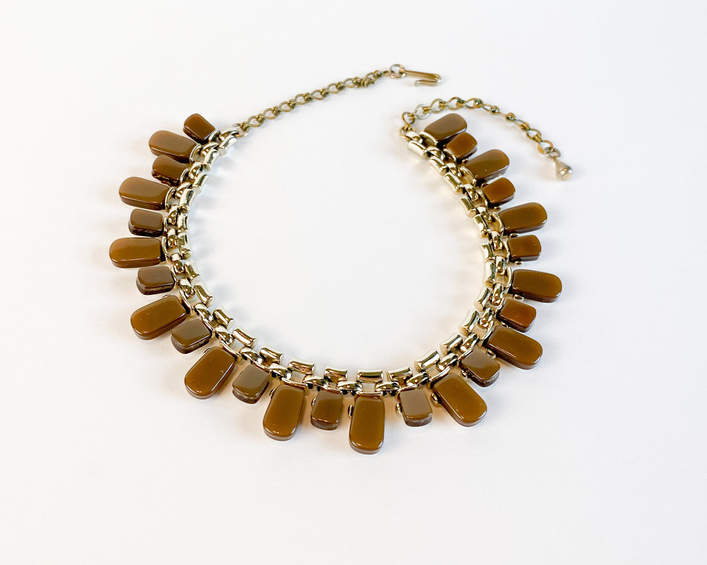 1960s Brown Lucite Necklace |  Plastic Choker