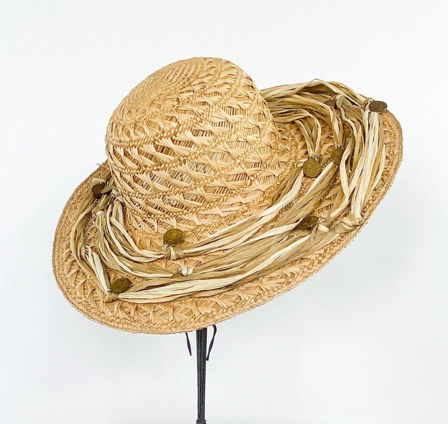 1980s Lord & Taylor Wide Brim Straw Hat