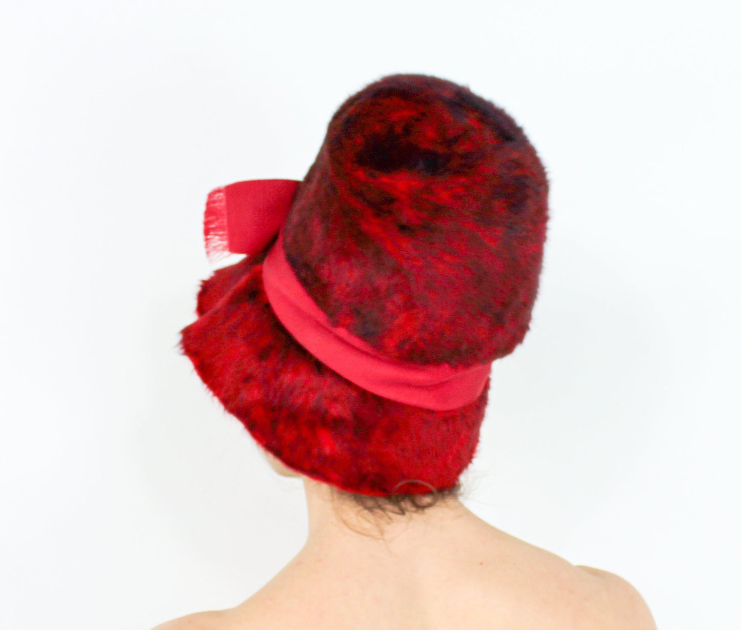 1960s Red Mohair Hat,  Mr John Jr