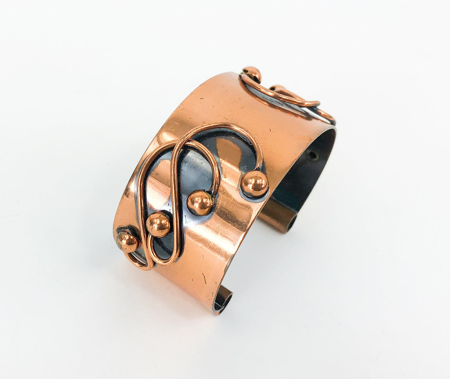 1960s Copper Cuff Bracelet, Mod Adjustable Bangle