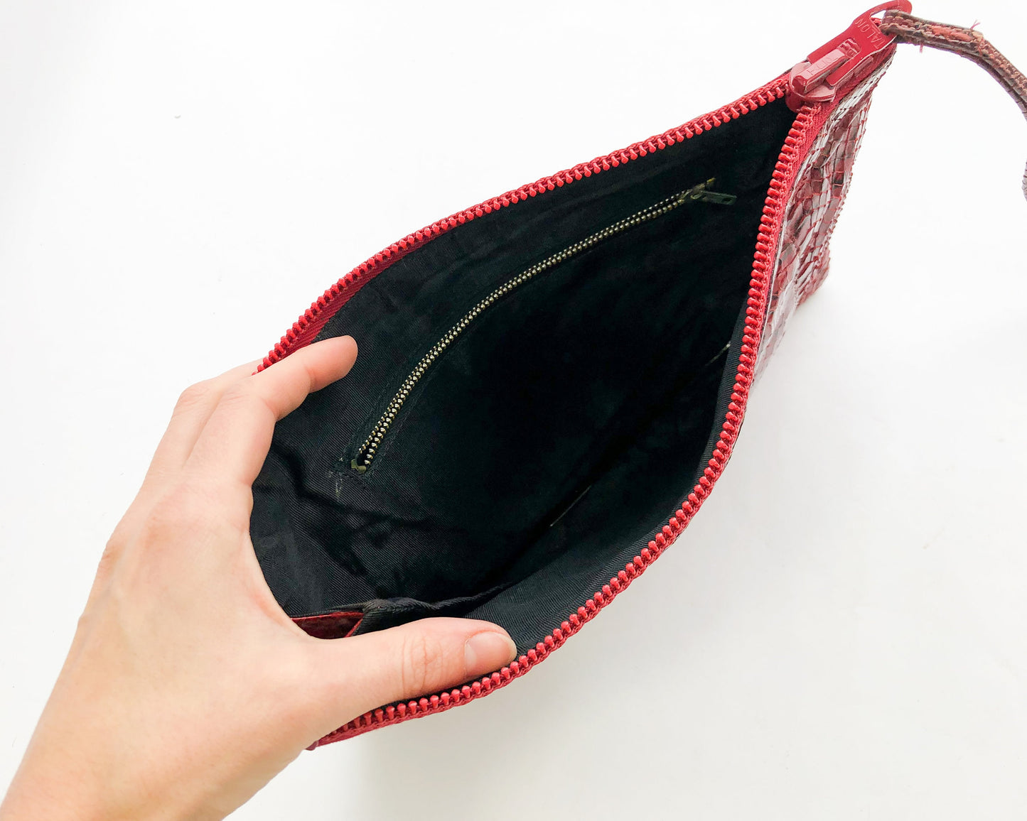 1980s Red Snakeskin Clutch | 1980s Olive Green Snakeskin Clutch