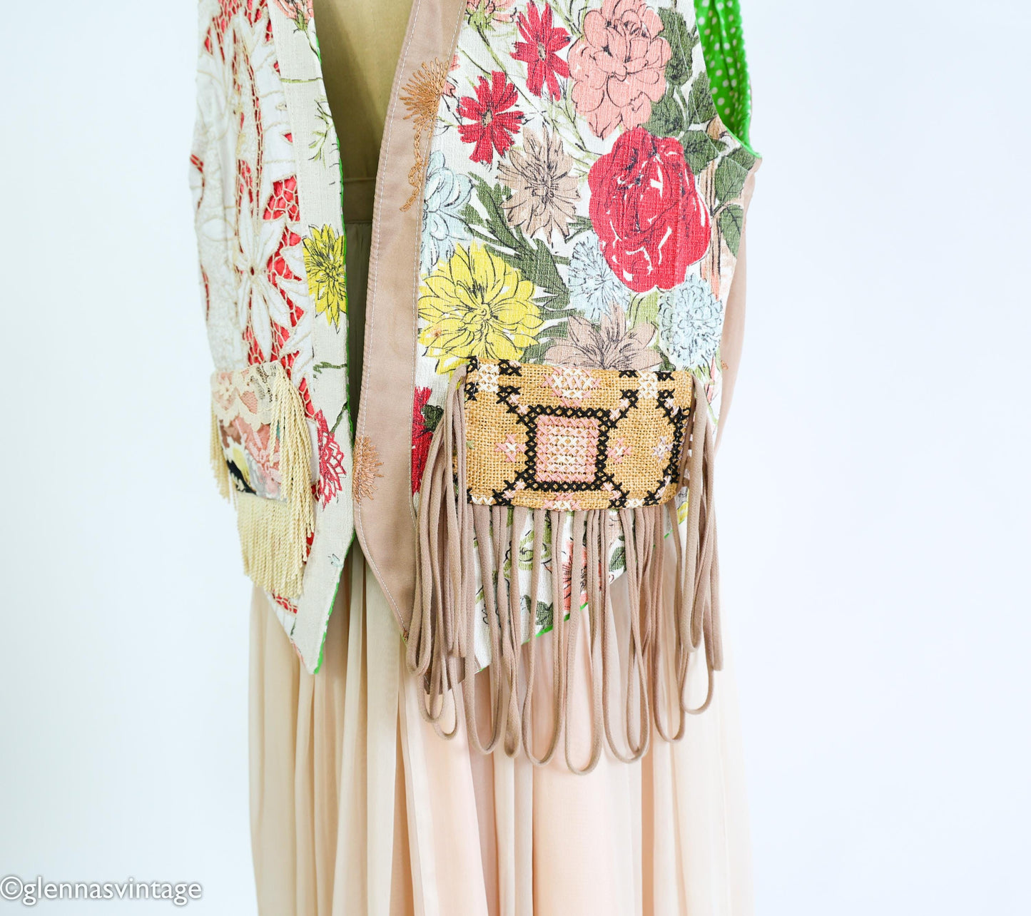 1990s Vintage Fabric Vest | Wearable Art