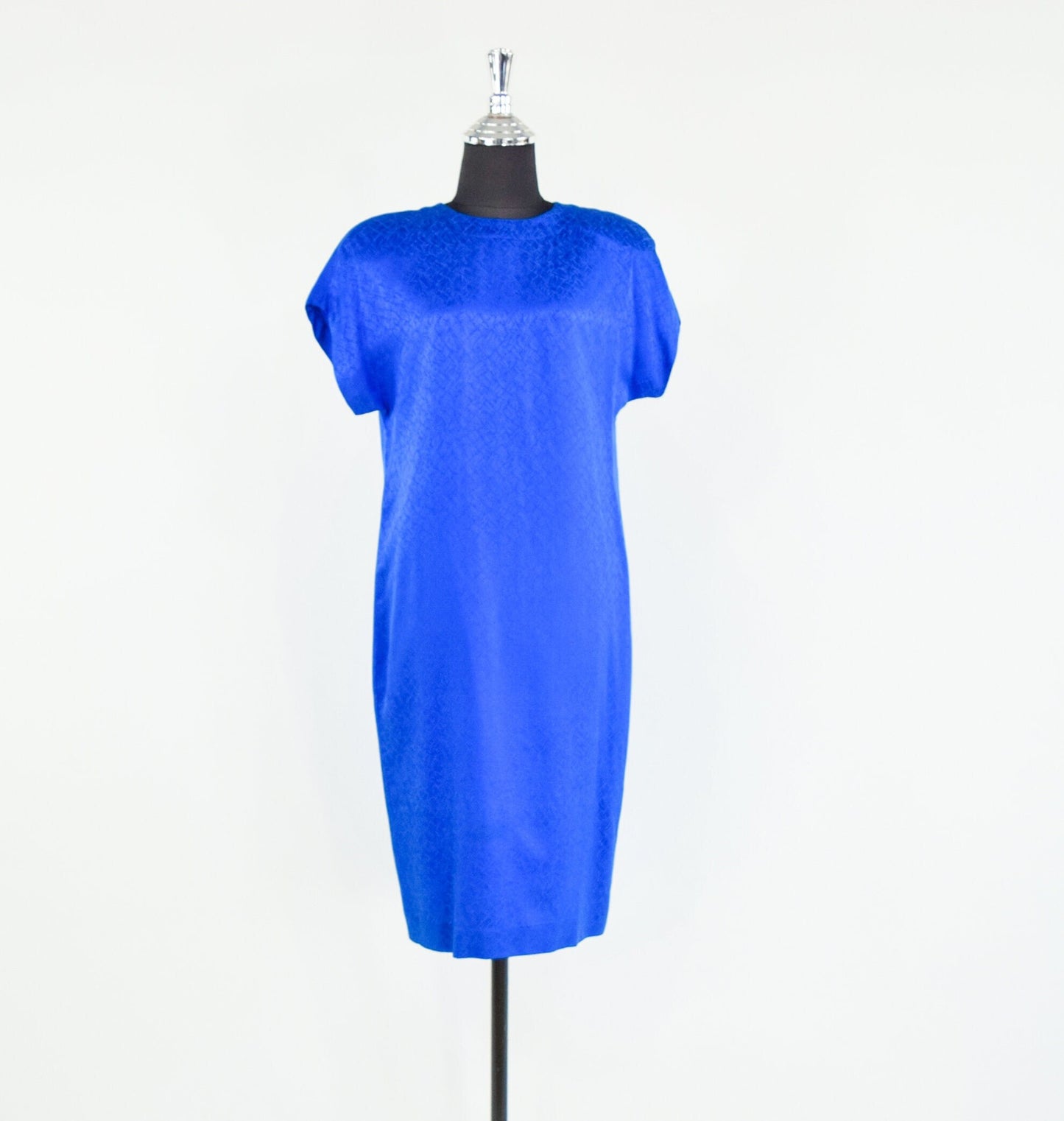 1980s Royal Blue Silk Dress Suit, Liz Claiborne, Petites Size 4