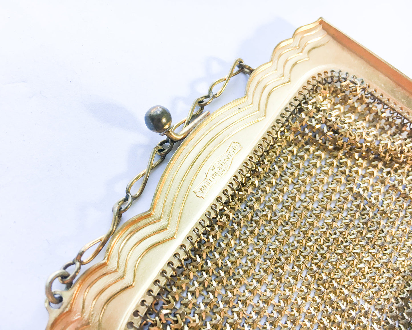 1920s Gold Deco Mesh Handbag