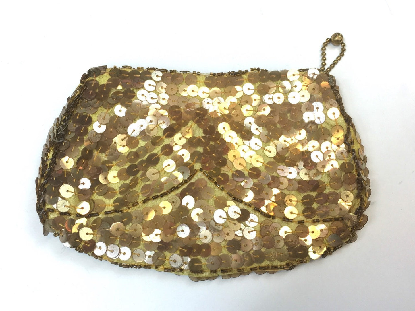 1930s Gold Sequin Clutch | 30s Gold Sequin Purse | Art Deco