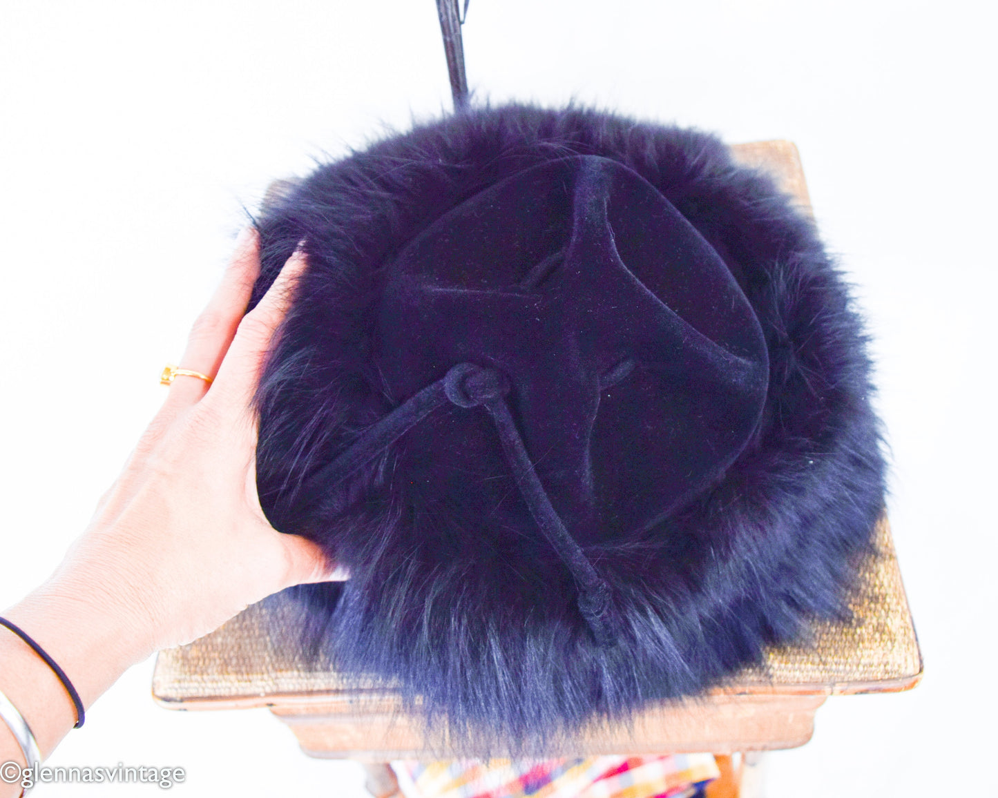 1940s Black Wool Velour Hat, Made in France