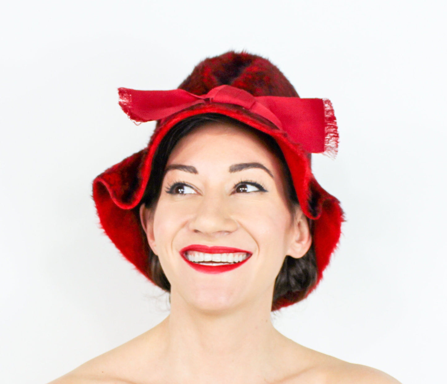 1960s Red Mohair Hat,  Mr John Jr