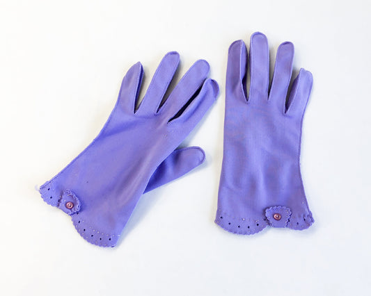 1950s Lavender Purple Cotton Gloves
