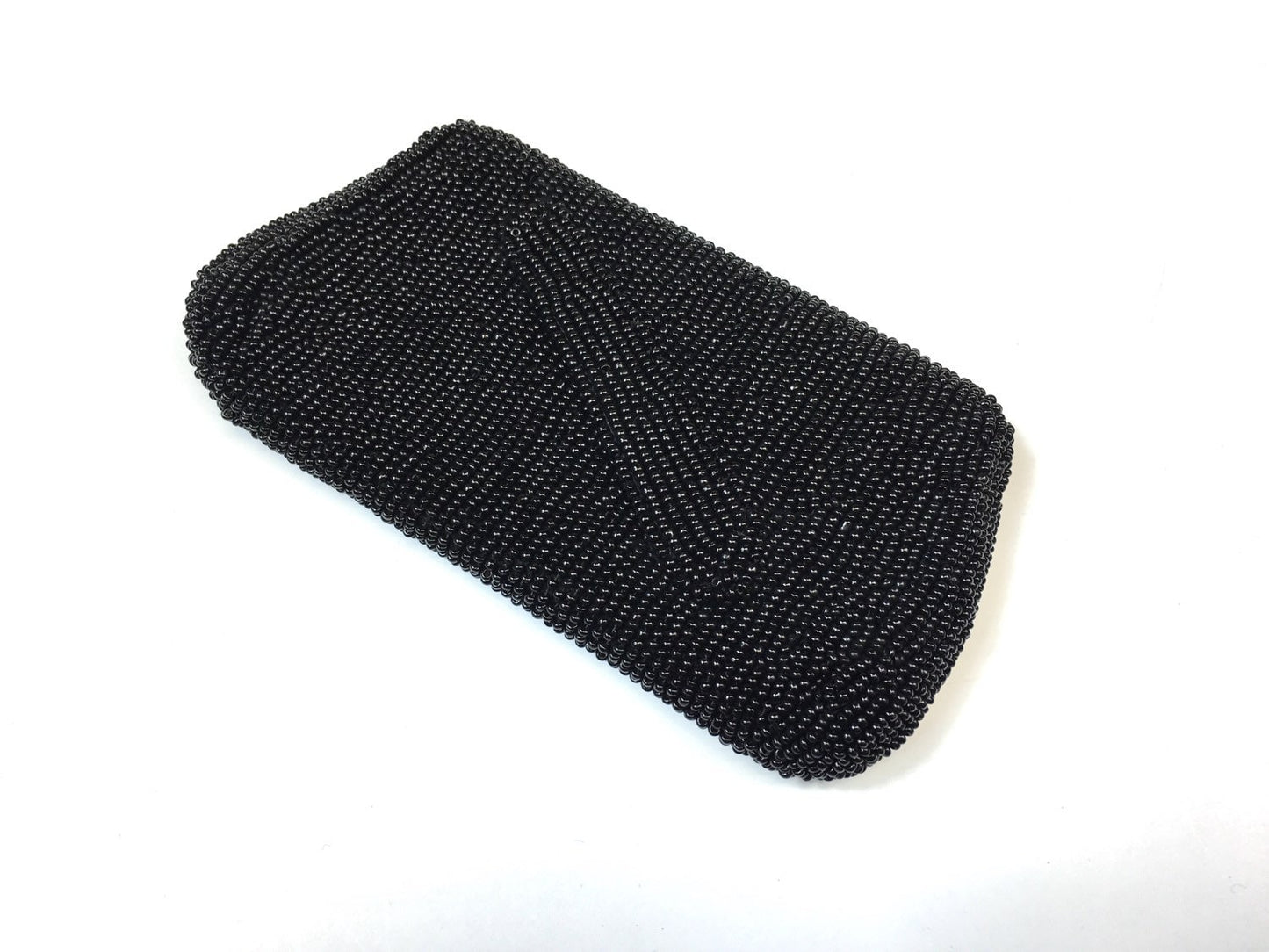1950s Black Beaded Evening Clutch | Vintage Formal Bag