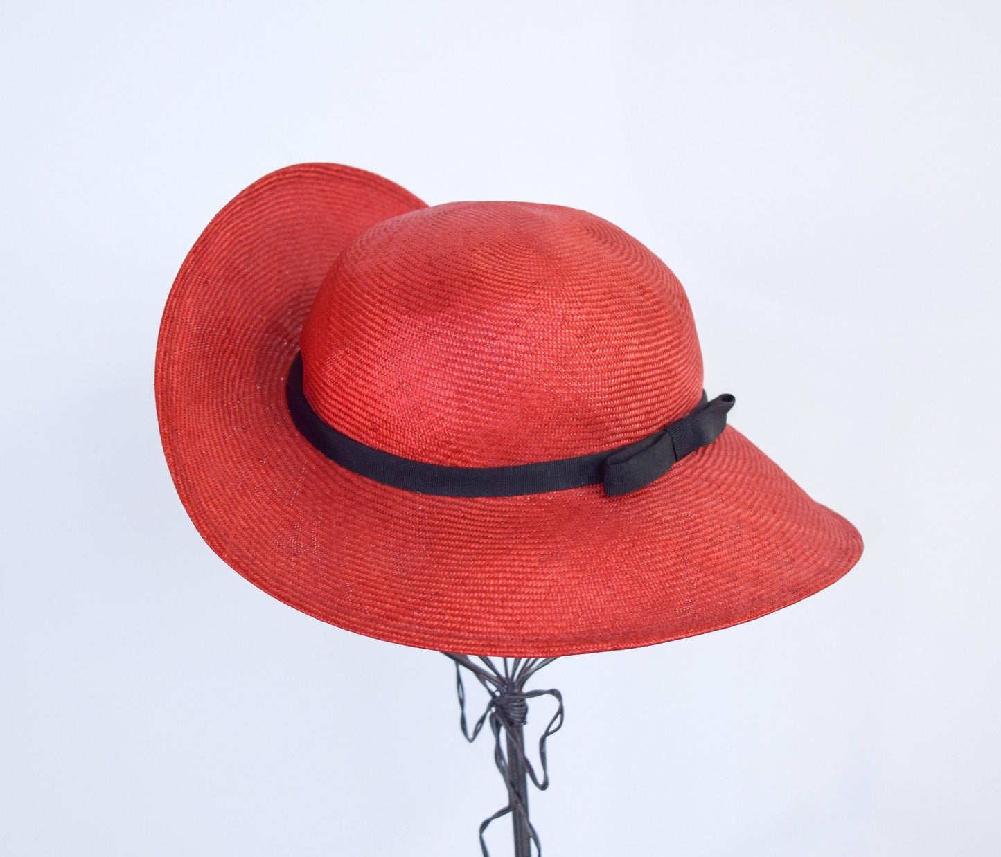 1980s Red Straw Sun Hat |