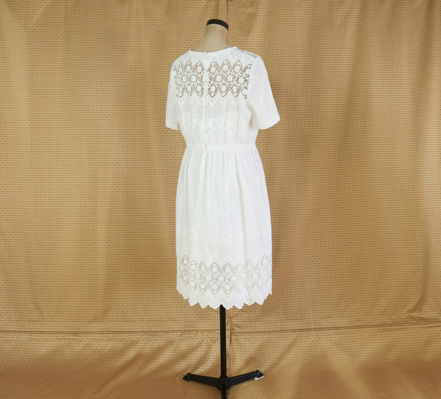 2000s White Cotton Short Dress, J Crew, Extra Large