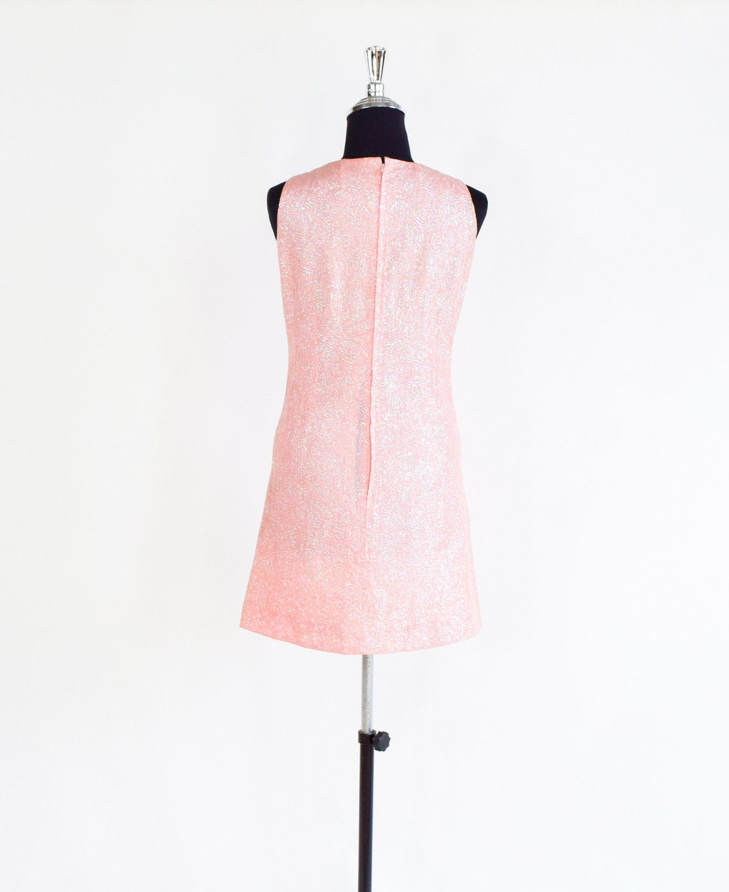 1960s Metallic Pink Mini Dress | 60s Bubblegum Pink Shift Dress | Twiggy Dress | XS