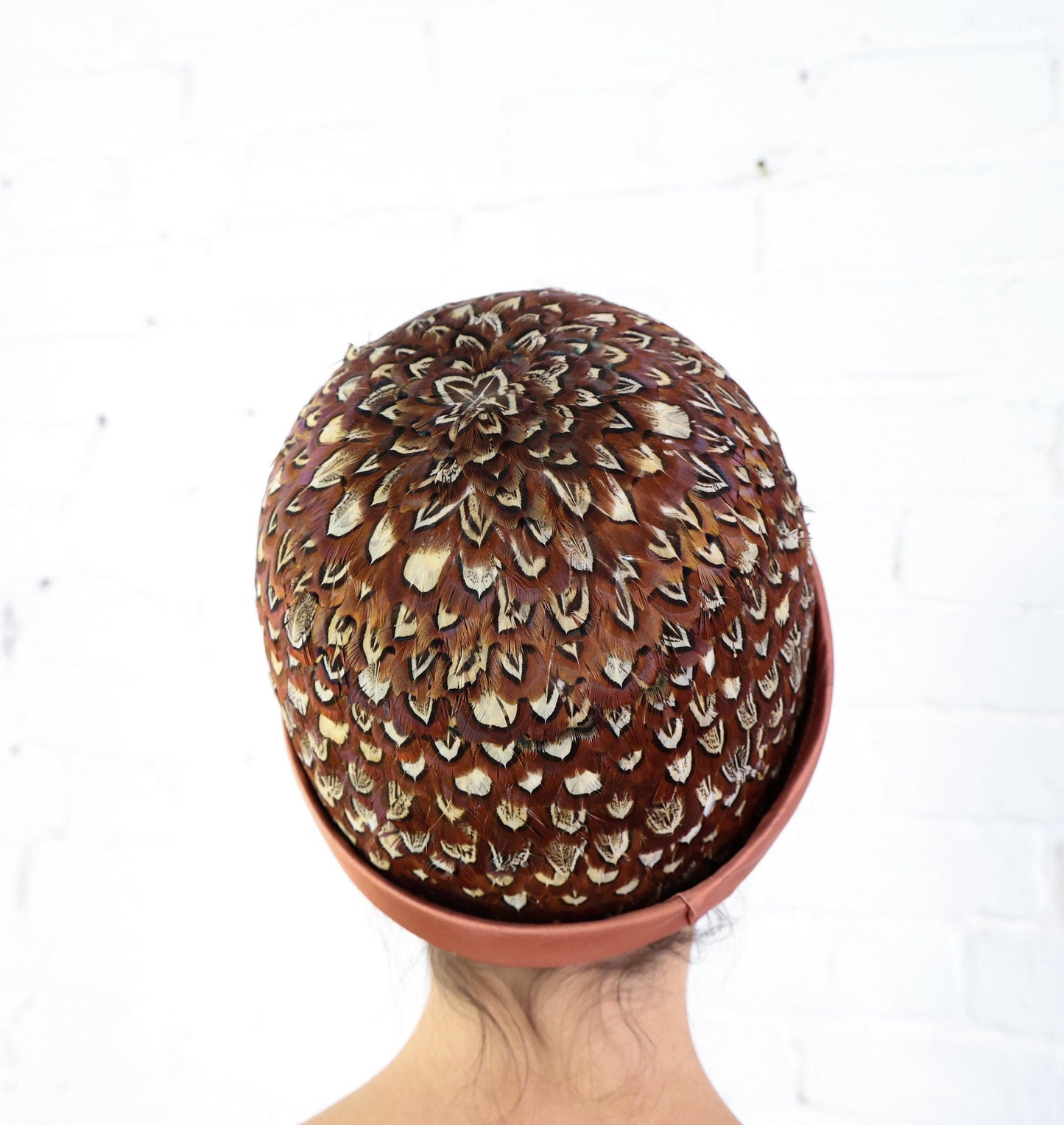 1960s Copper Quail Feather Hat