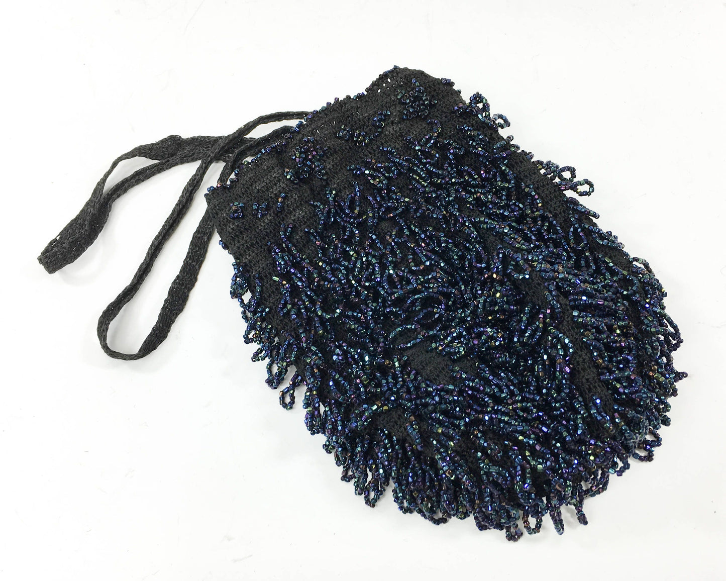 1900s Navy Blue Beaded Evening Bag