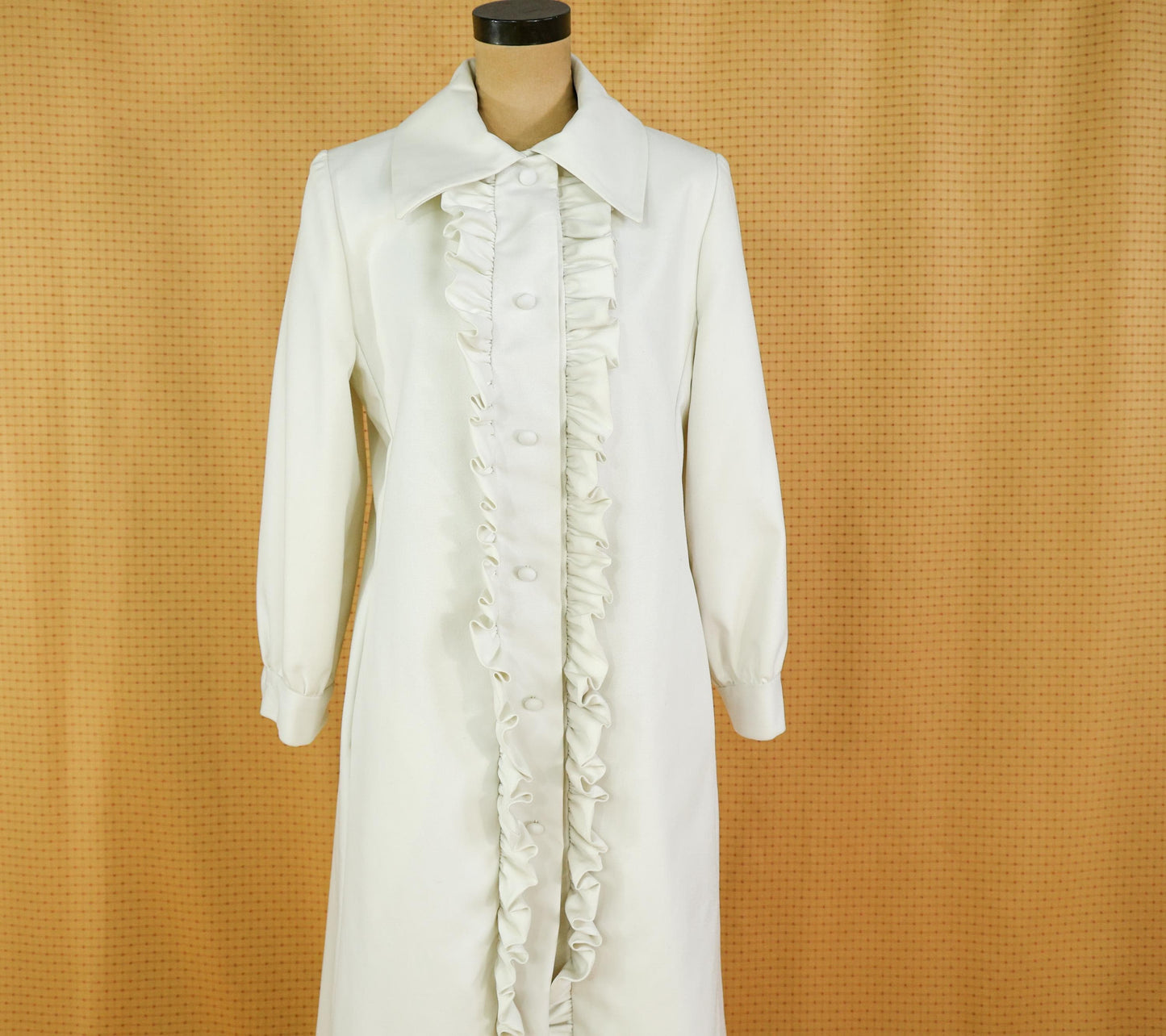 Bill Blass White Wedding Coat, 1960s Vintage Wedding Dress Coat, Large